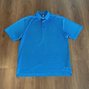 FootJoy Golf Polo Shirt Striped Performance Athletic Mens Size Large
